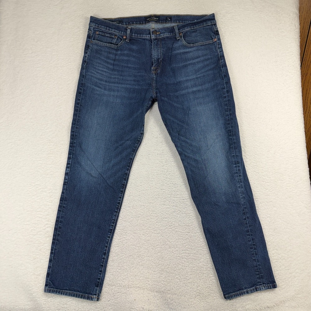 Lucky Brand 221 Straight Jeans Men's 40x32 (40x30.5) Blue Med Wash Denim Pants